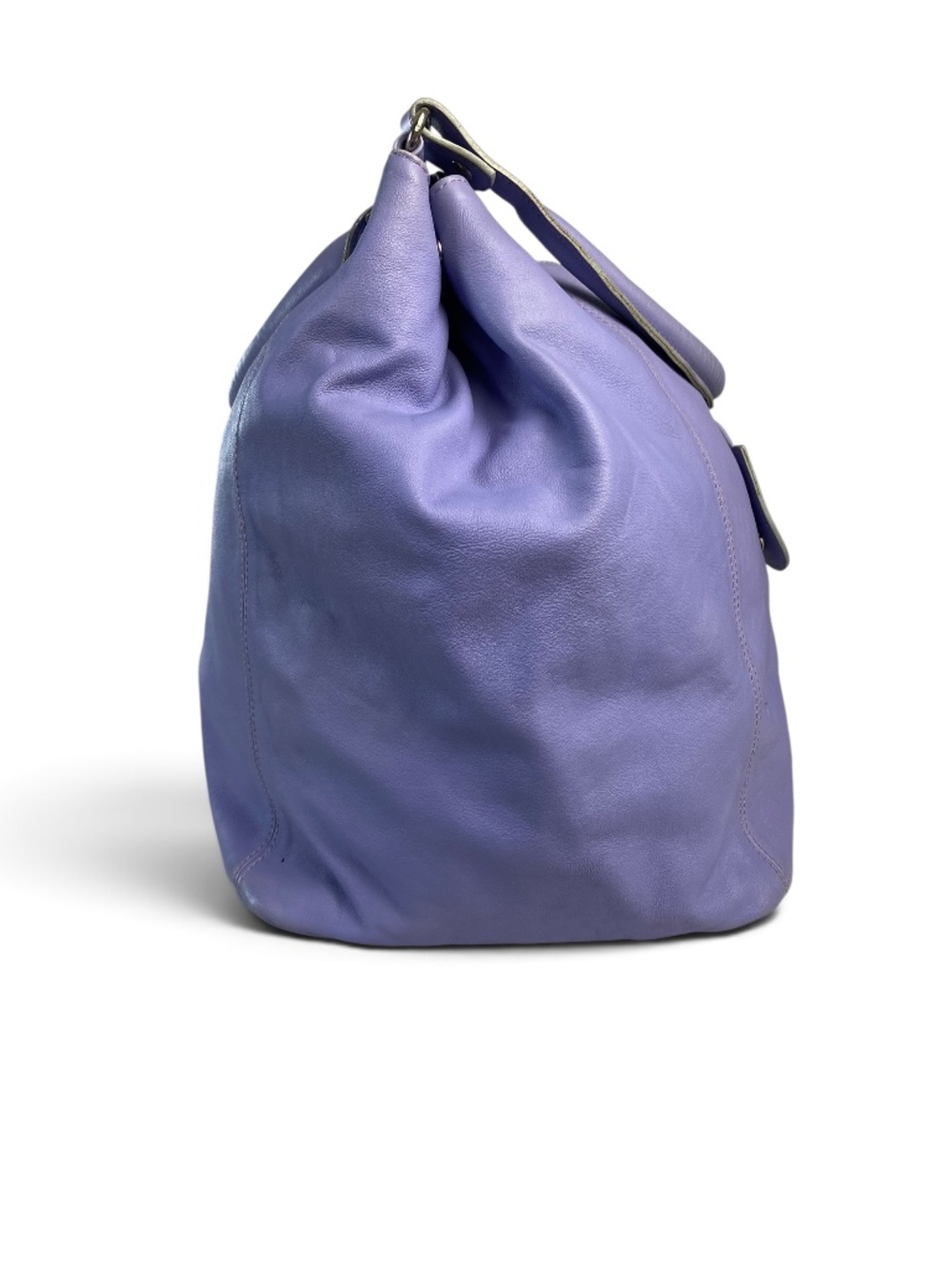 Vintage Lazaro Argentina Lavender Leather Hobo Shoulder Bag - Picture 2 of 16